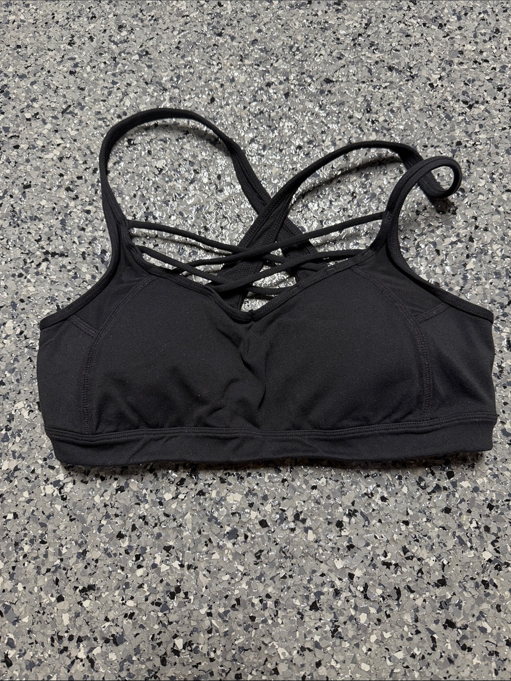 Athleta Black Strappy Crossback Sports Bra